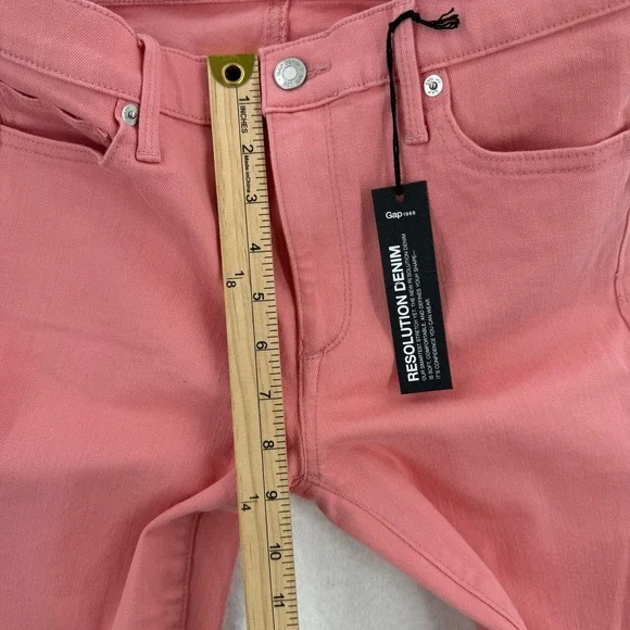 Gap Jeans Womens 27 Pink Resolution Denim 1969 Skinny Stretch Mid Rise Ankle NWT - Picture 7 of 8